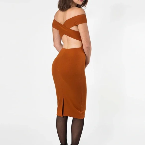 American Apparel | Dresses | American Apparel Split Ponte Dress Nude |  Poshmark